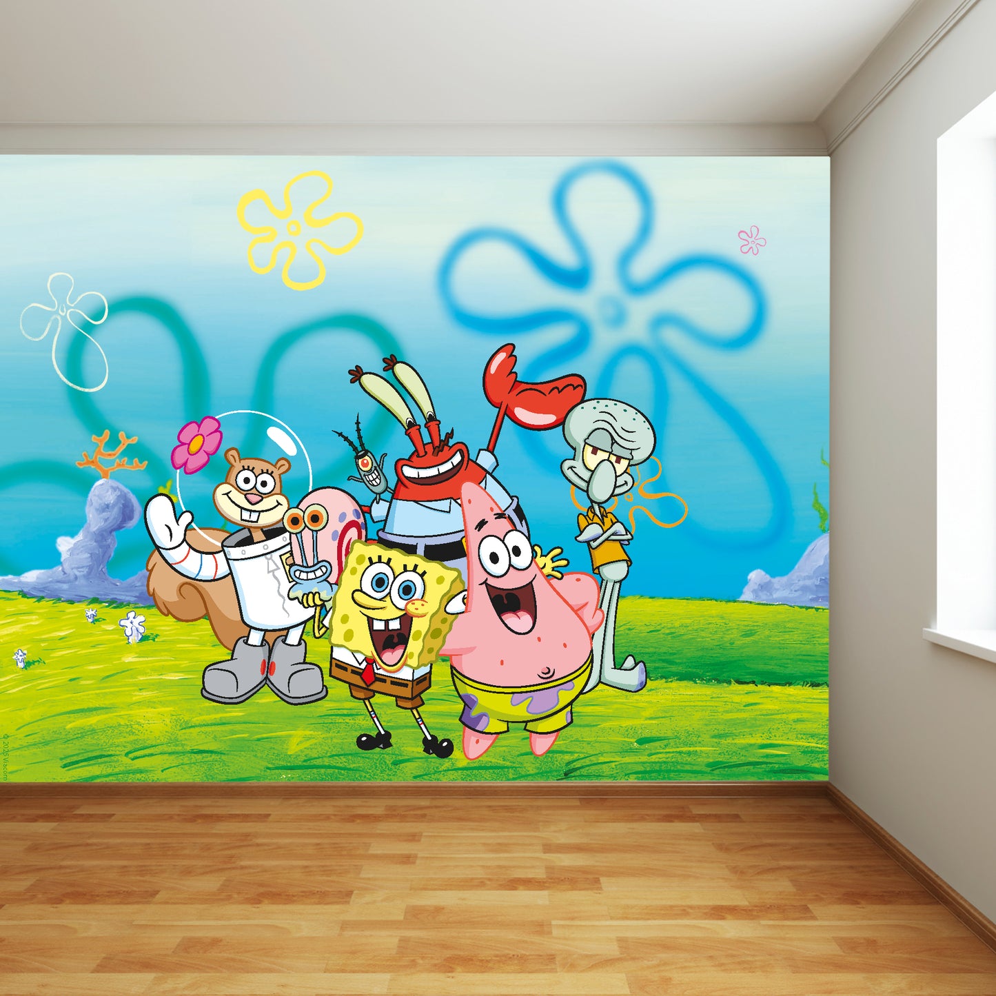 Spongebob Full Wall Mural - Group In Bikini Bottom Wall Art