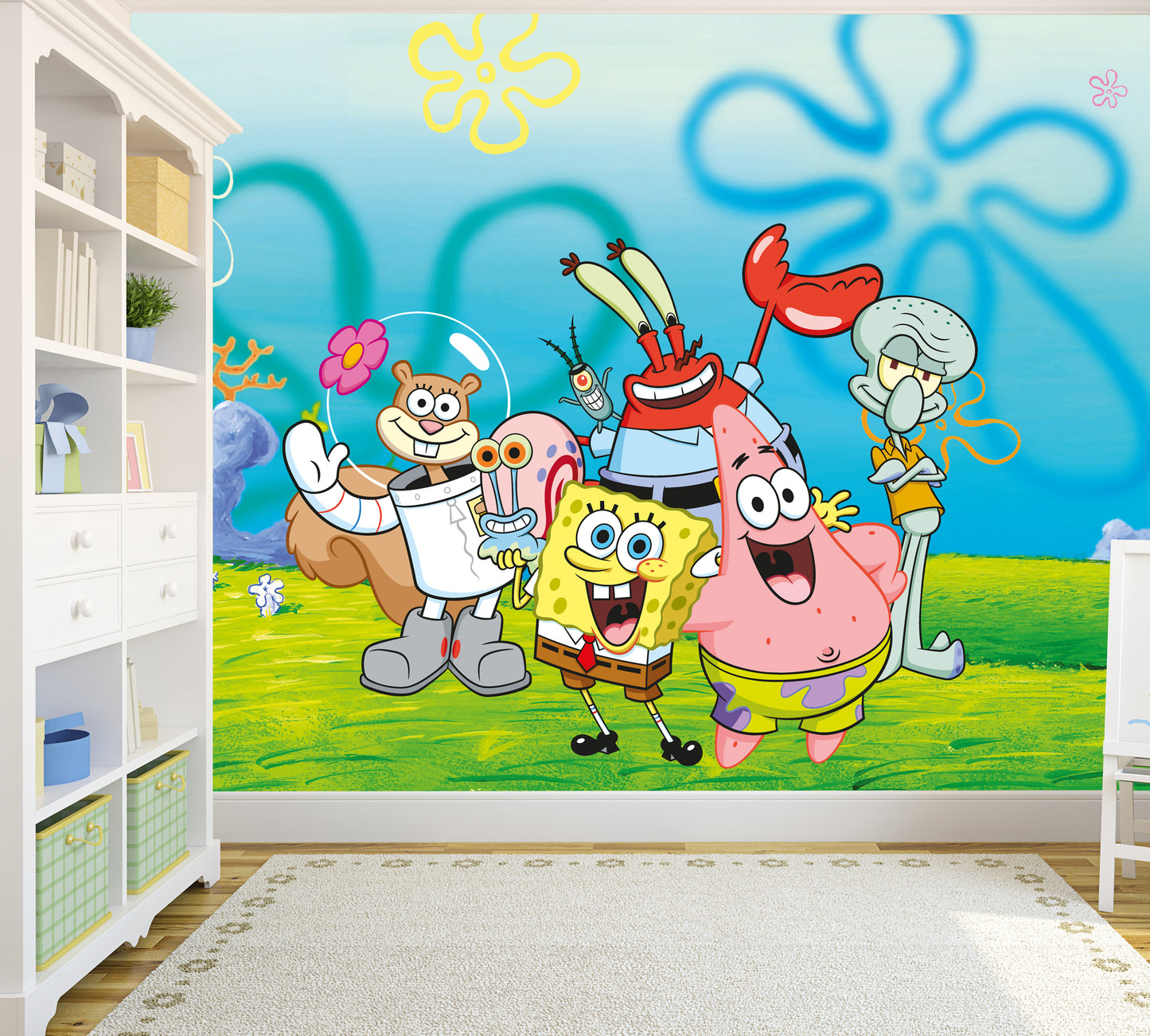 Spongebob Full Wall Mural - Group In Bikini Bottom Wall Art