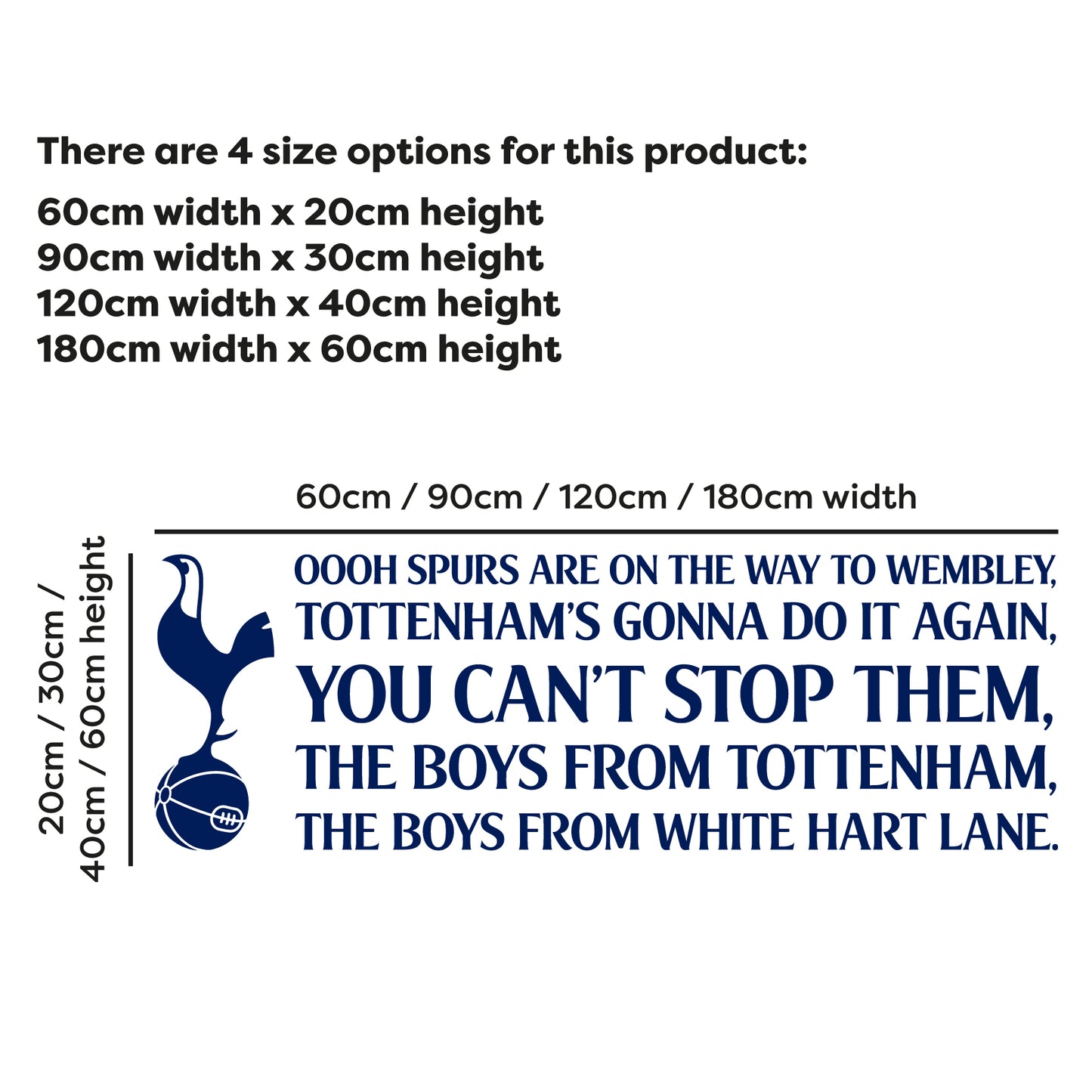 Tottenham Hotspur Football Club - 'Spurs Are On Their Way To Wembley' Song Wall Sticker Vinyl