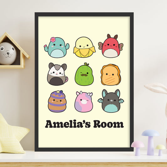 Squishmallows Print - 9 Characters Personalised Poster Wall Art