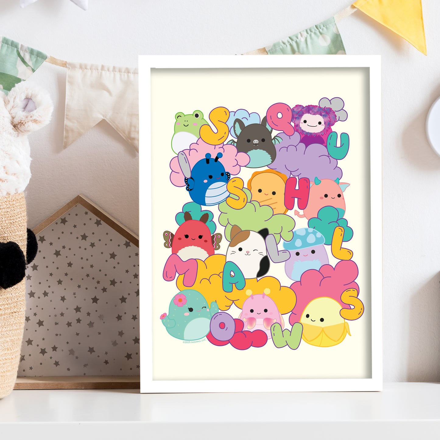 Squishmallows Print - Fluffy Cloud Group Poster Wall Art