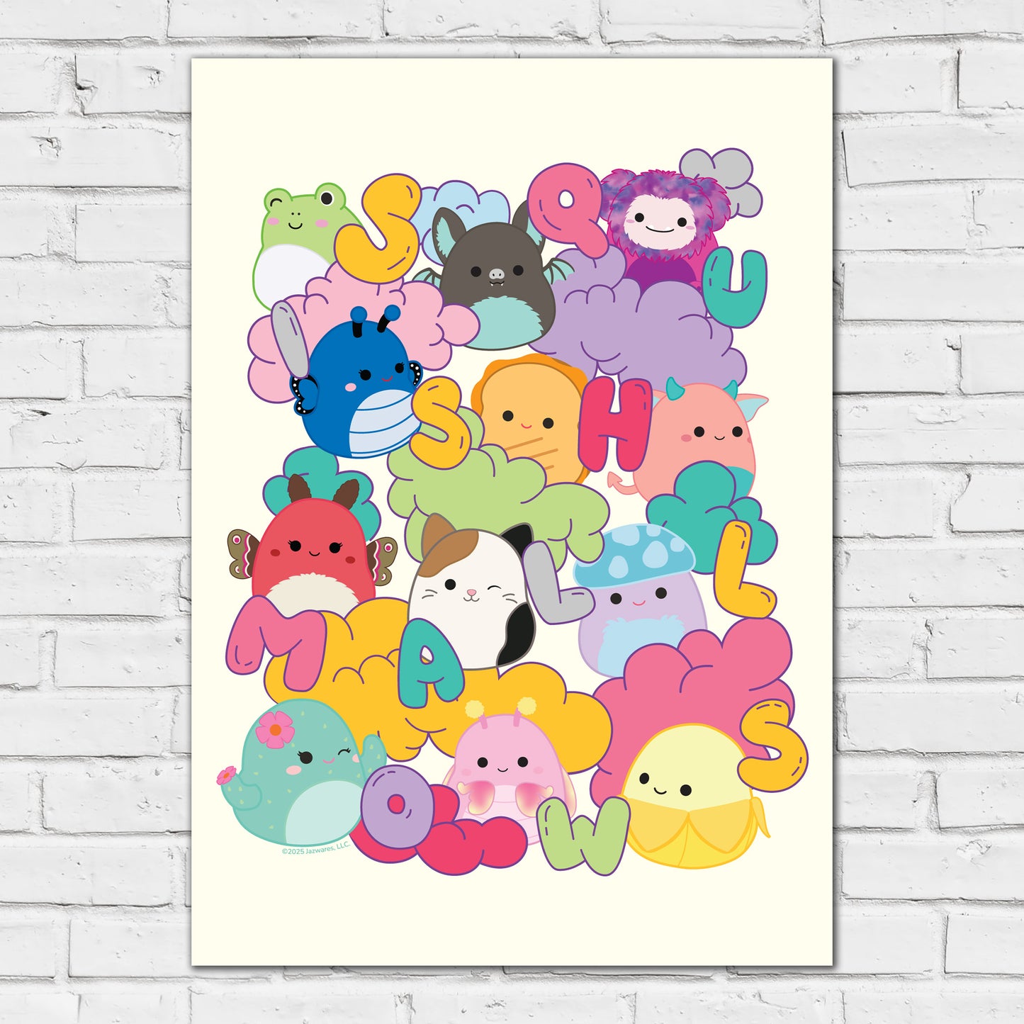 Squishmallows Print - Fluffy Cloud Group Poster Wall Art