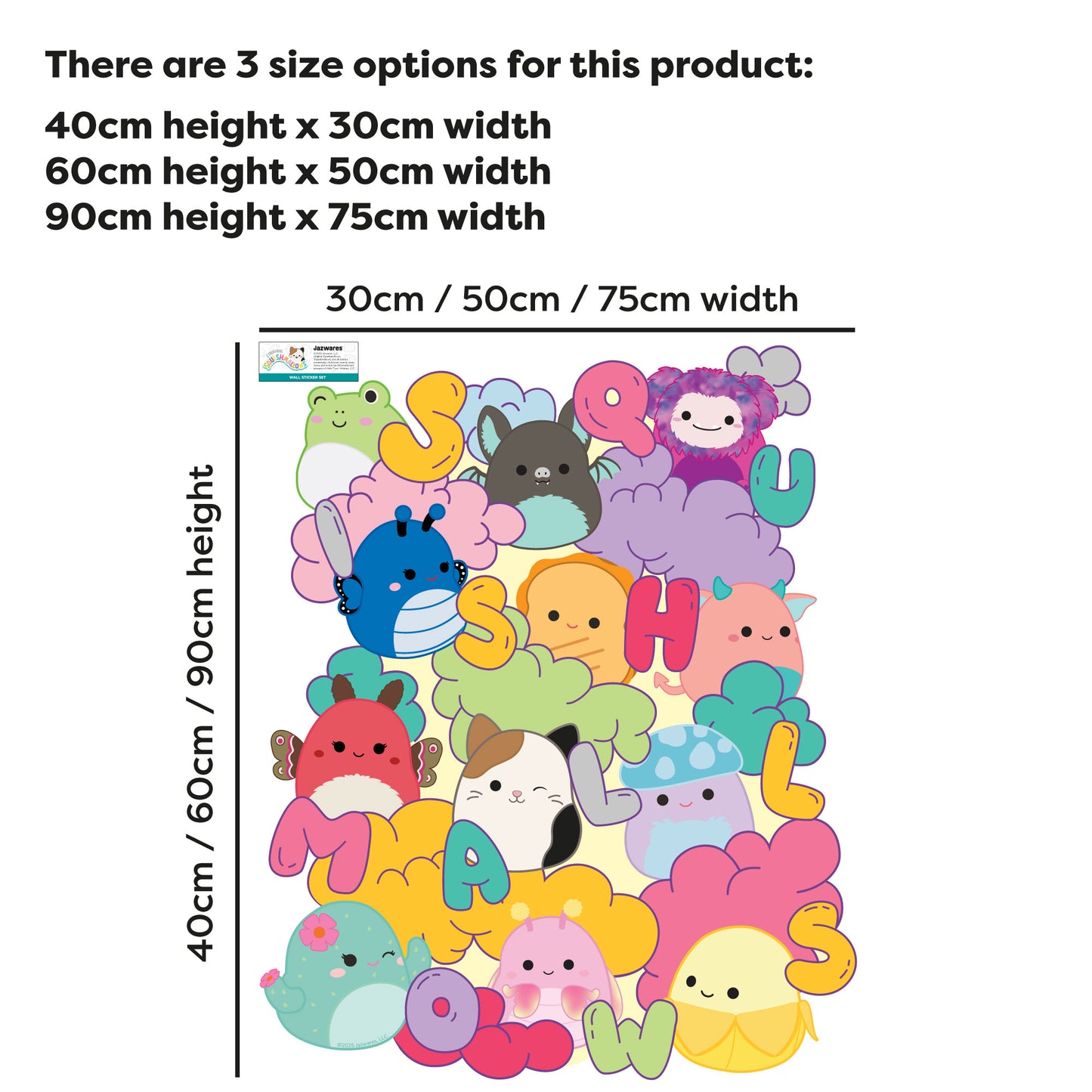 Squishmallows Wall Sticker - Fluffy Cloud Group Decal Wall Art