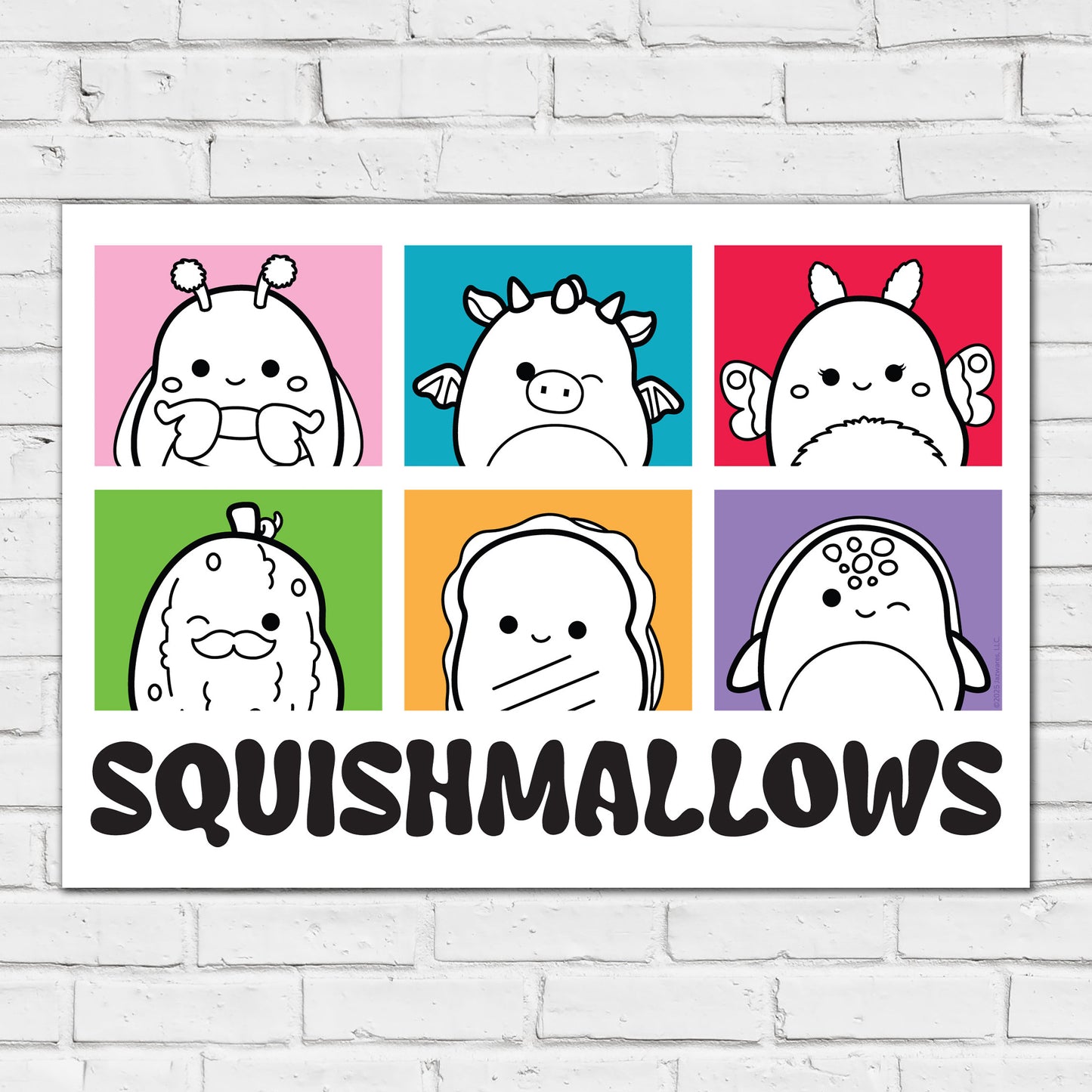 Squishmallows Print - Group Colour Block Sketch Poster Wall Art