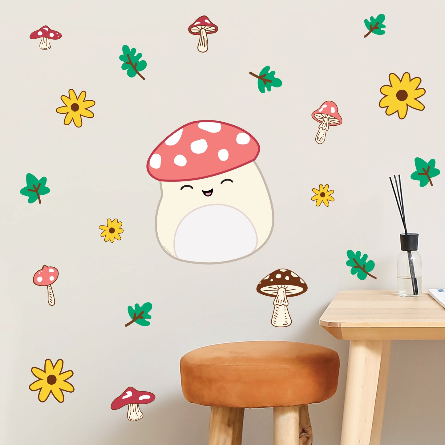 Squishmallows Wall Sticker - Malcolm Mushroom Decal Set Wall Art