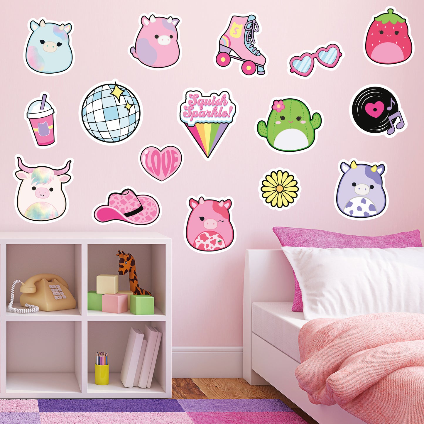 Squishmallows Wall Sticker - Squish Sparkle Decal Set Wall Art