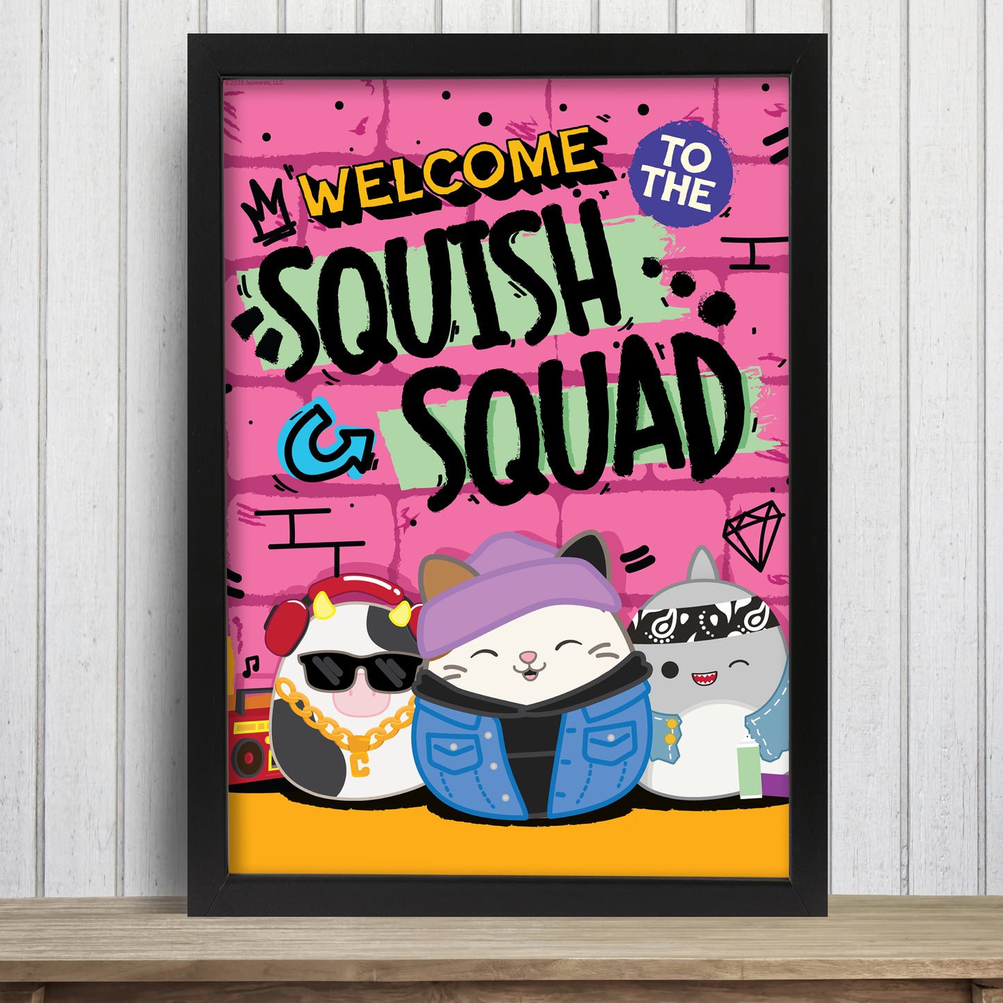 Squishmallows Print - Welcome To The Squish Squad Graffiti Poster Wall Art