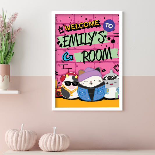 Squishmallows Print - Welcome To Personalised Graffiti Poster Wall Art