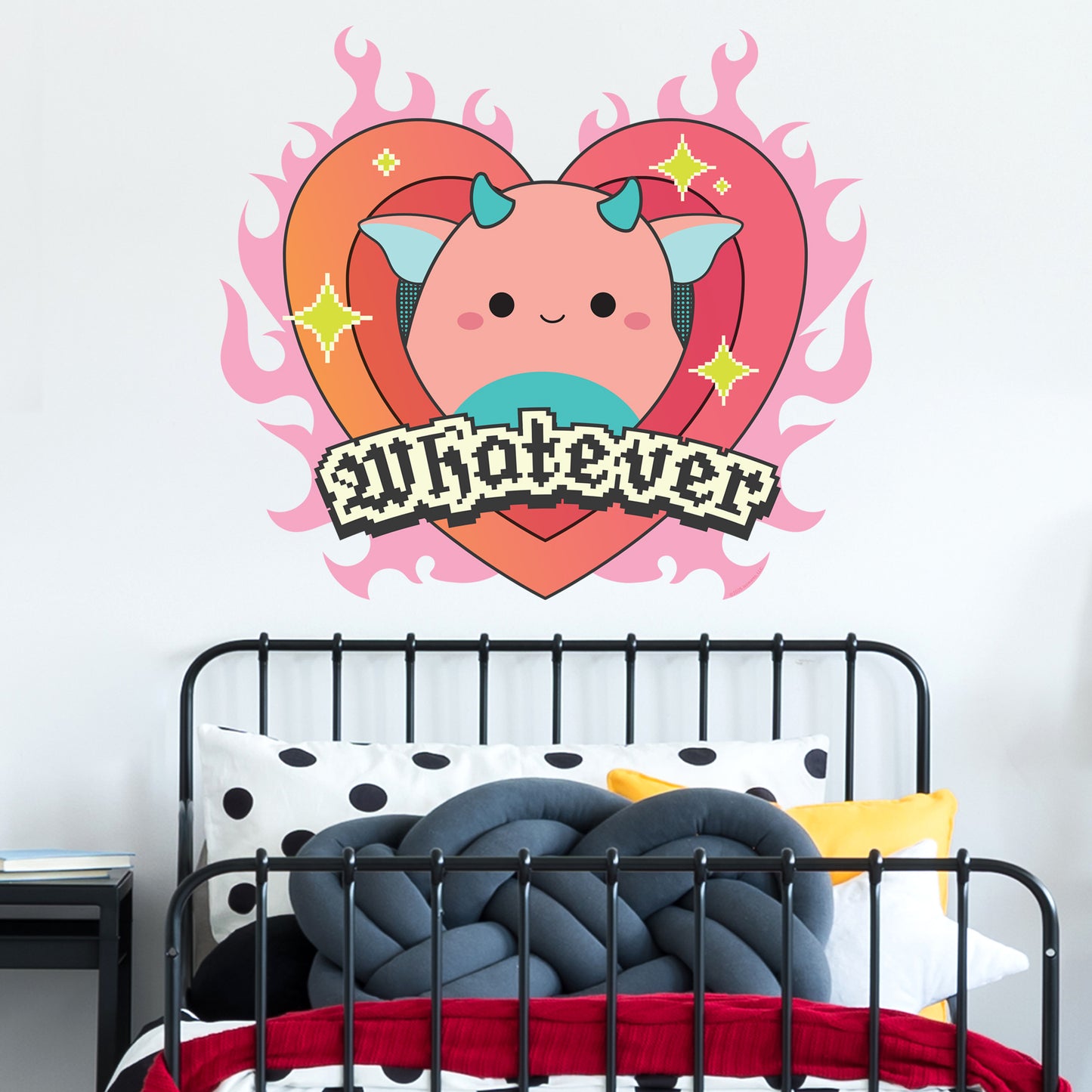 Squishmallows Wall Sticker - Whatever Flaming Heart Decal Wall Art