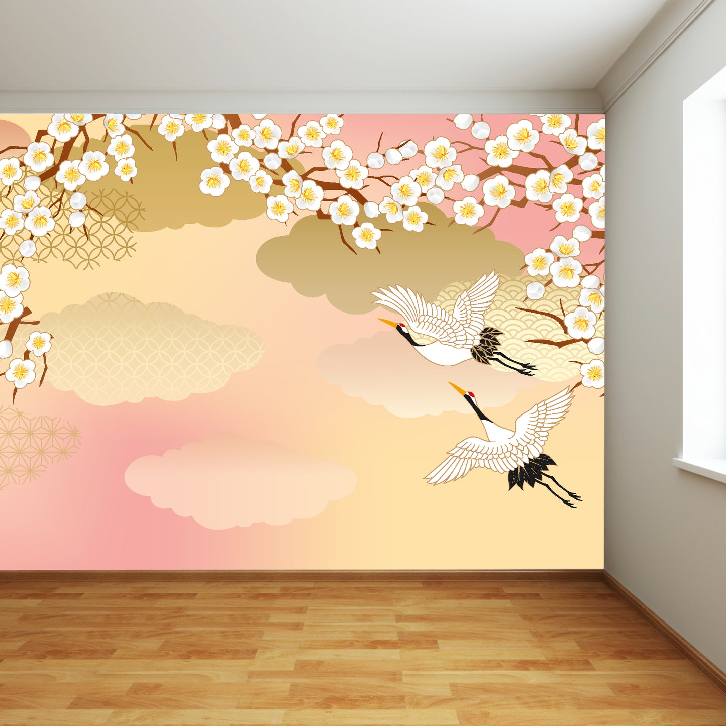 Stalks And Florals Full Wall Mural
