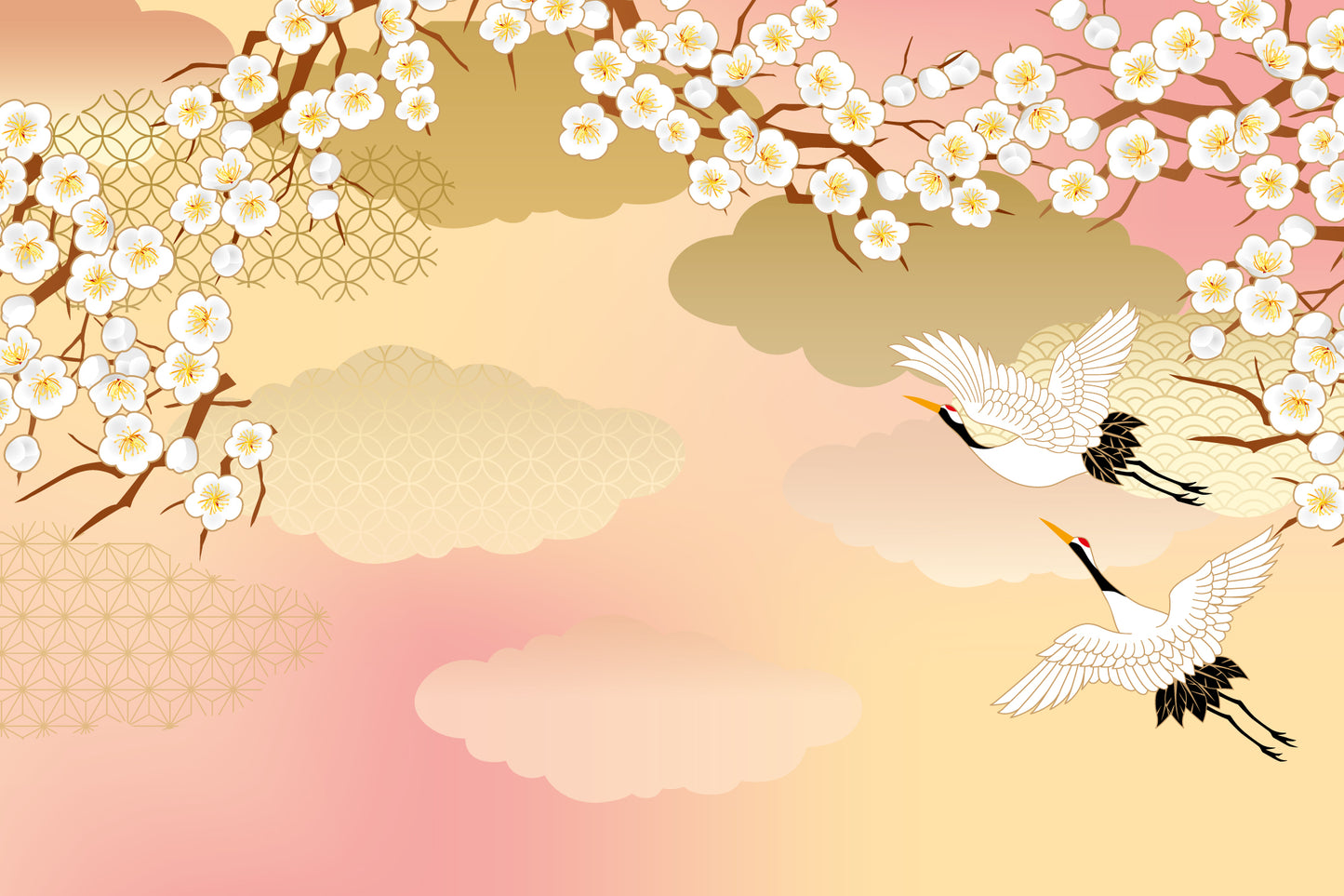 Stalks And Florals Full Wall Mural
