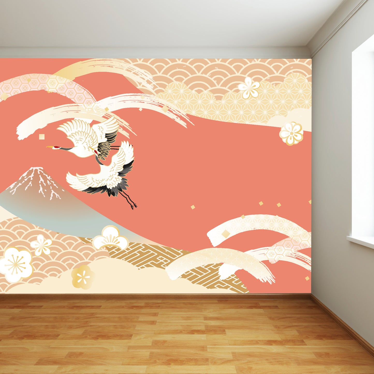 Stalks And Mountains Full Wall Mural