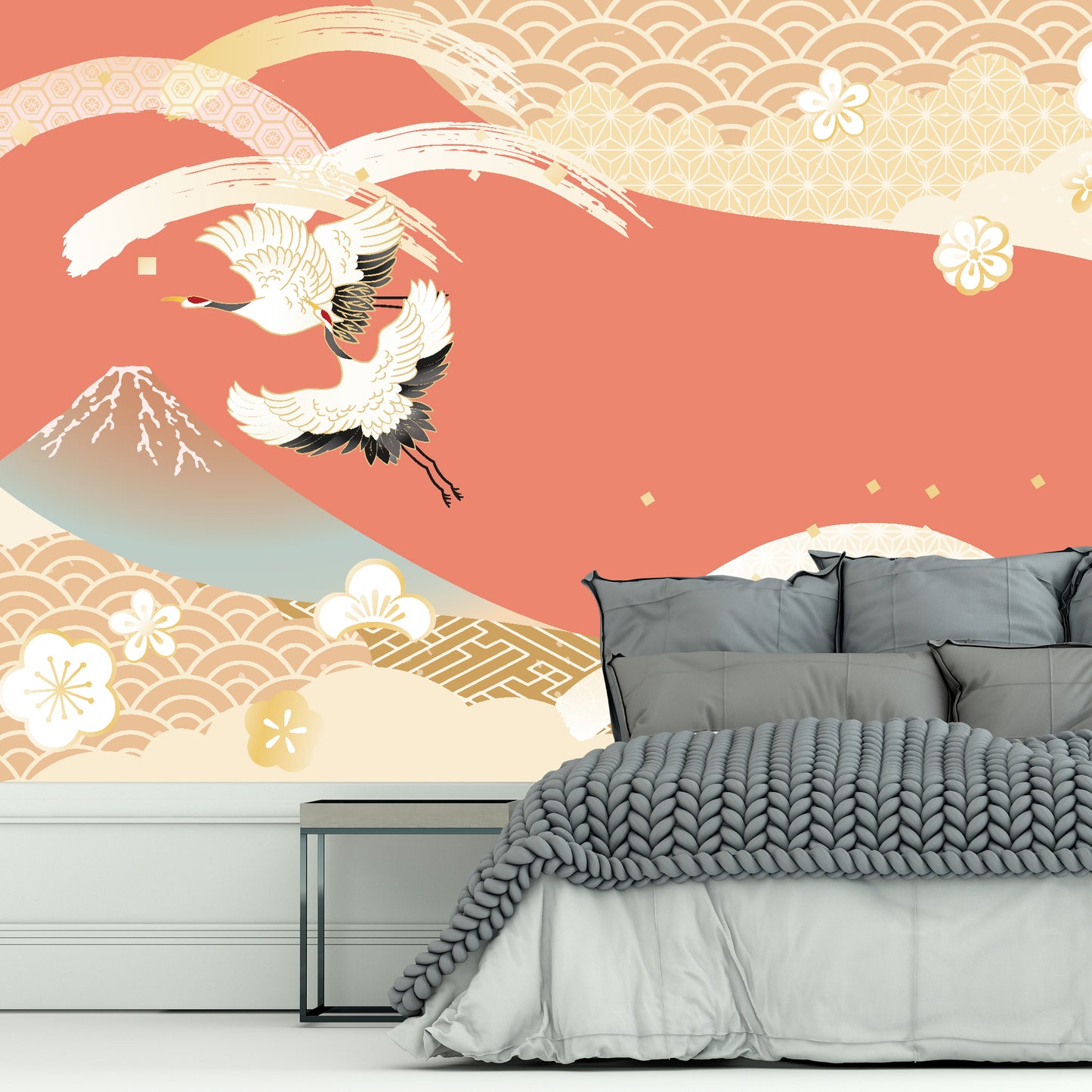Stalks And Mountains Full Wall Mural
