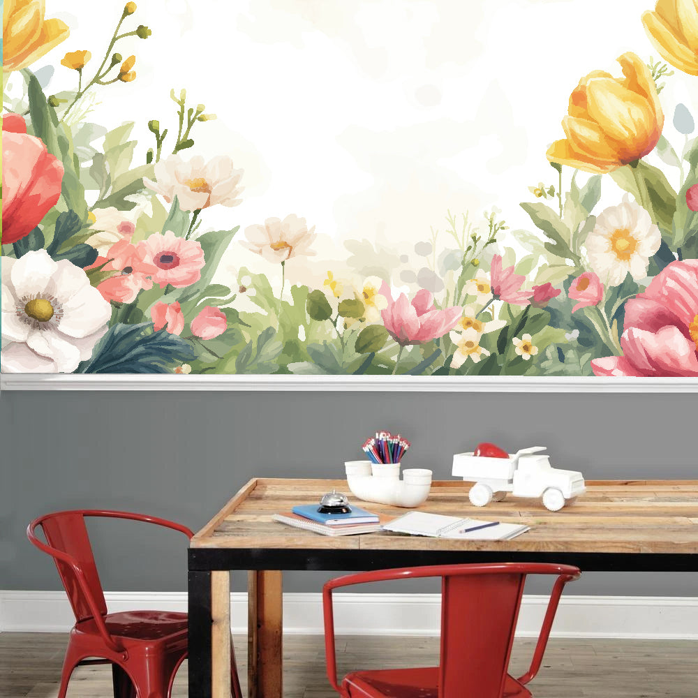 Summer Florals Full Wall Mural