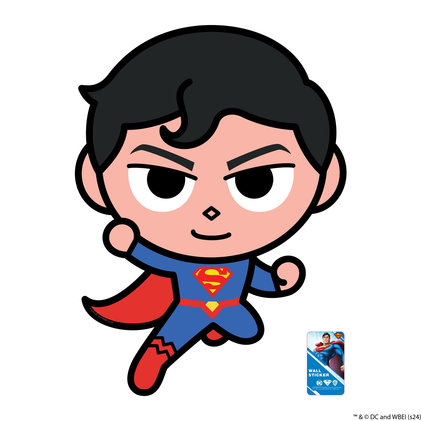 Superman Wall Sticker - Cutesy Character Icon Wall Decal DC Superhero Art
