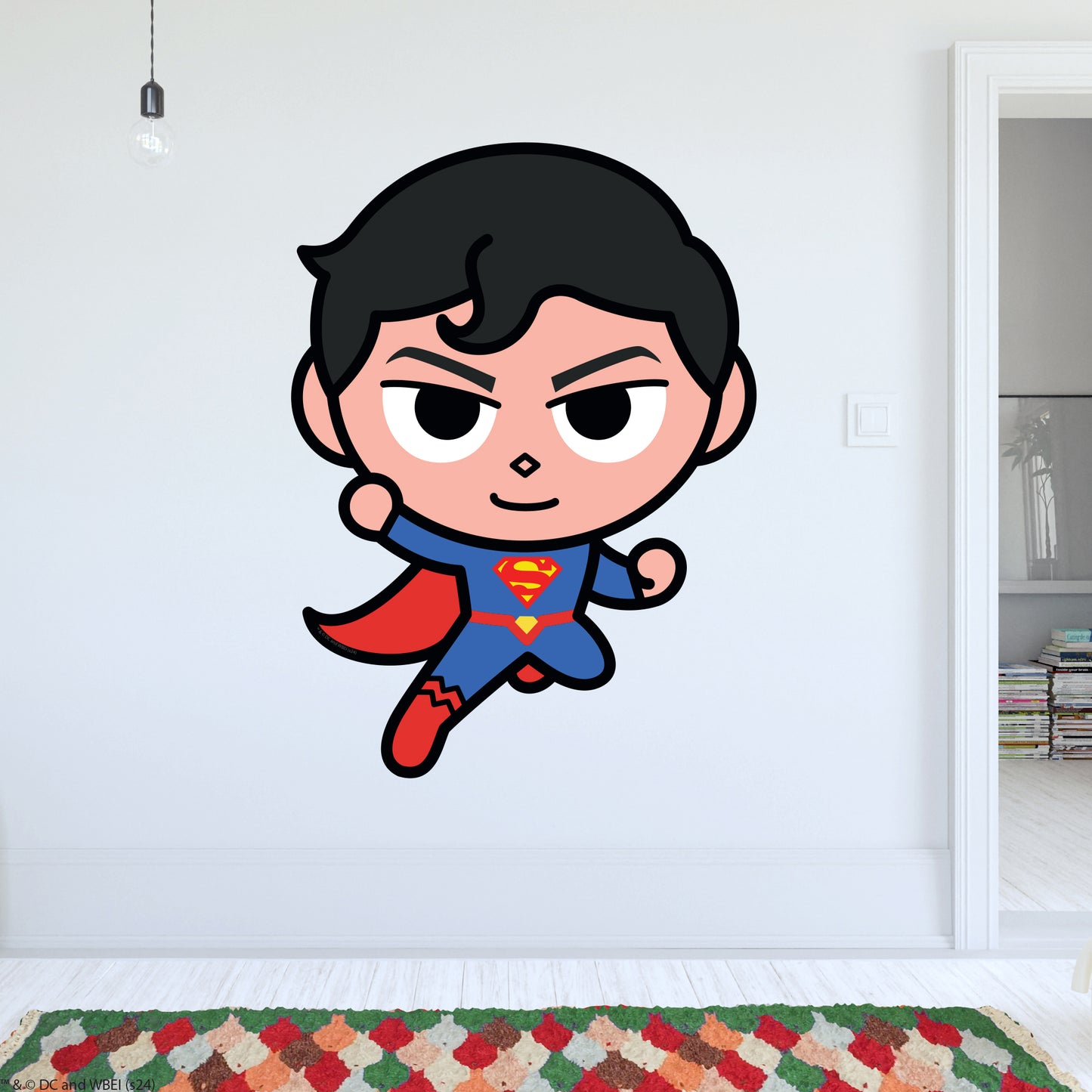 Superman Wall Sticker - Cutesy Character Icon Wall Decal DC Superhero Art