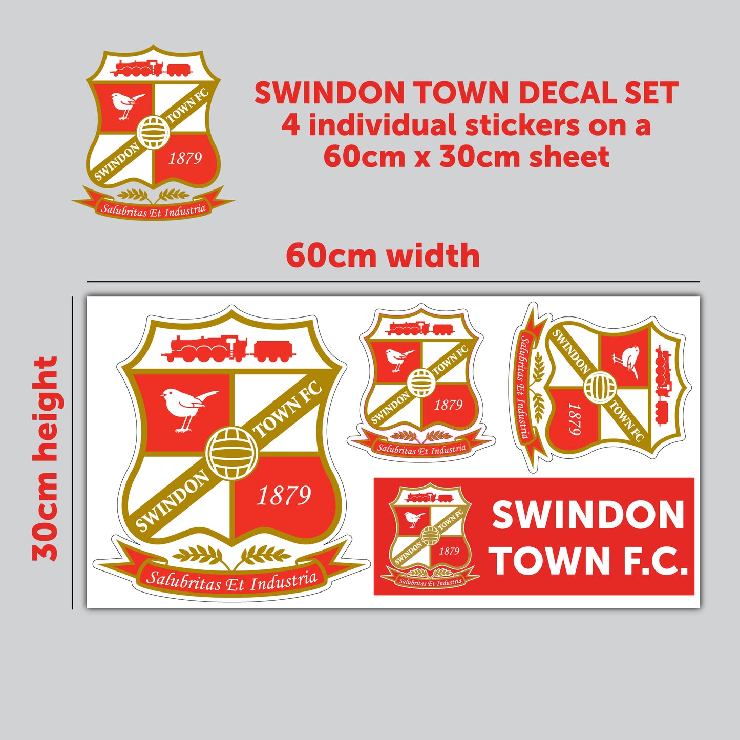 Swindon Town Football Club - Decal Sticker Set