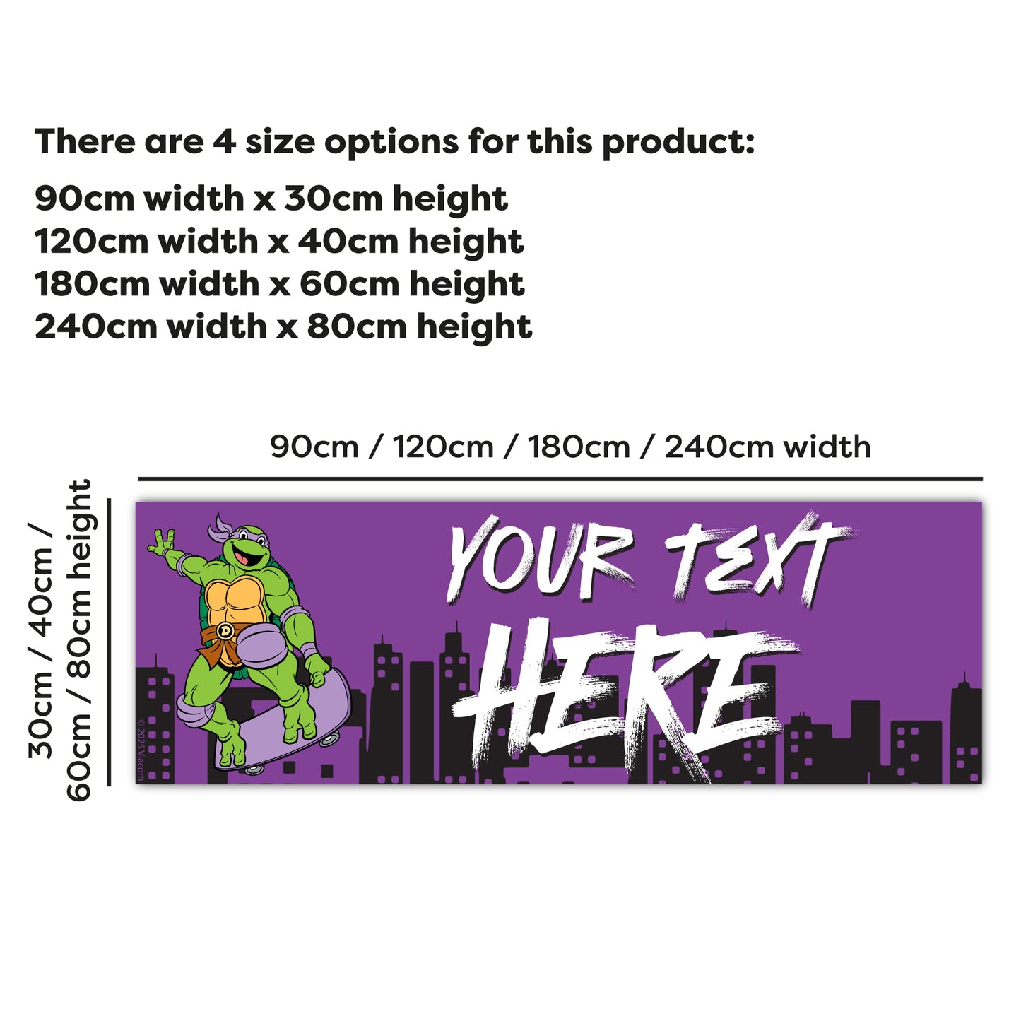 Teenage Mutant Ninja Turtles Birthday - Donnie Personalised Banner Wall Sticker