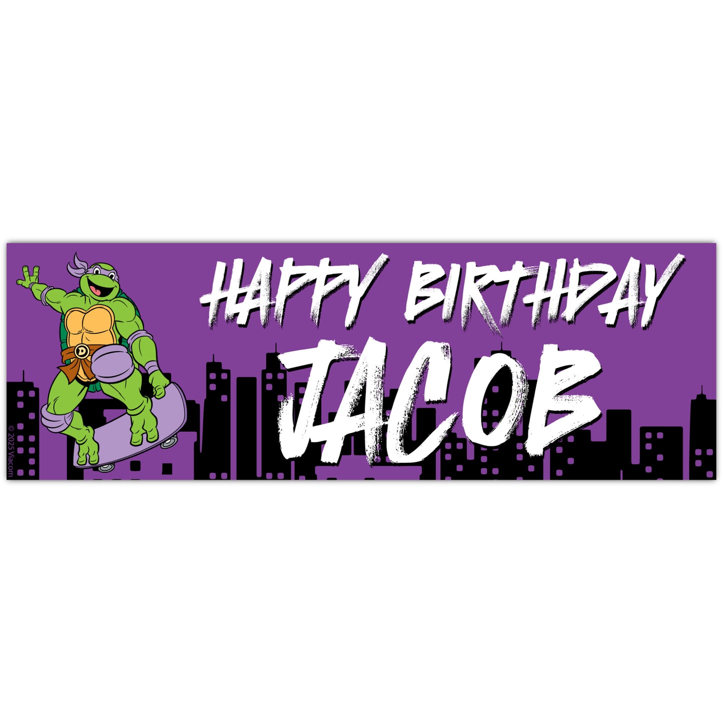 Teenage Mutant Ninja Turtles Birthday - Donnie Personalised Banner Wall Sticker