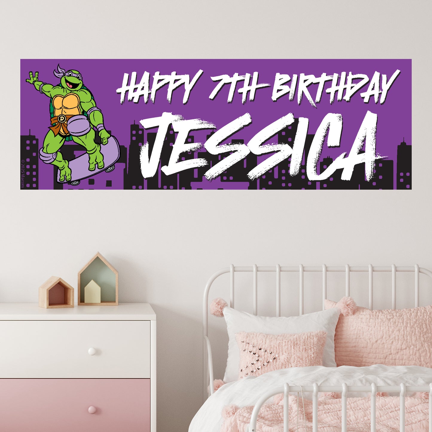 Teenage Mutant Ninja Turtles Birthday - Donnie Personalised Banner Wall Sticker