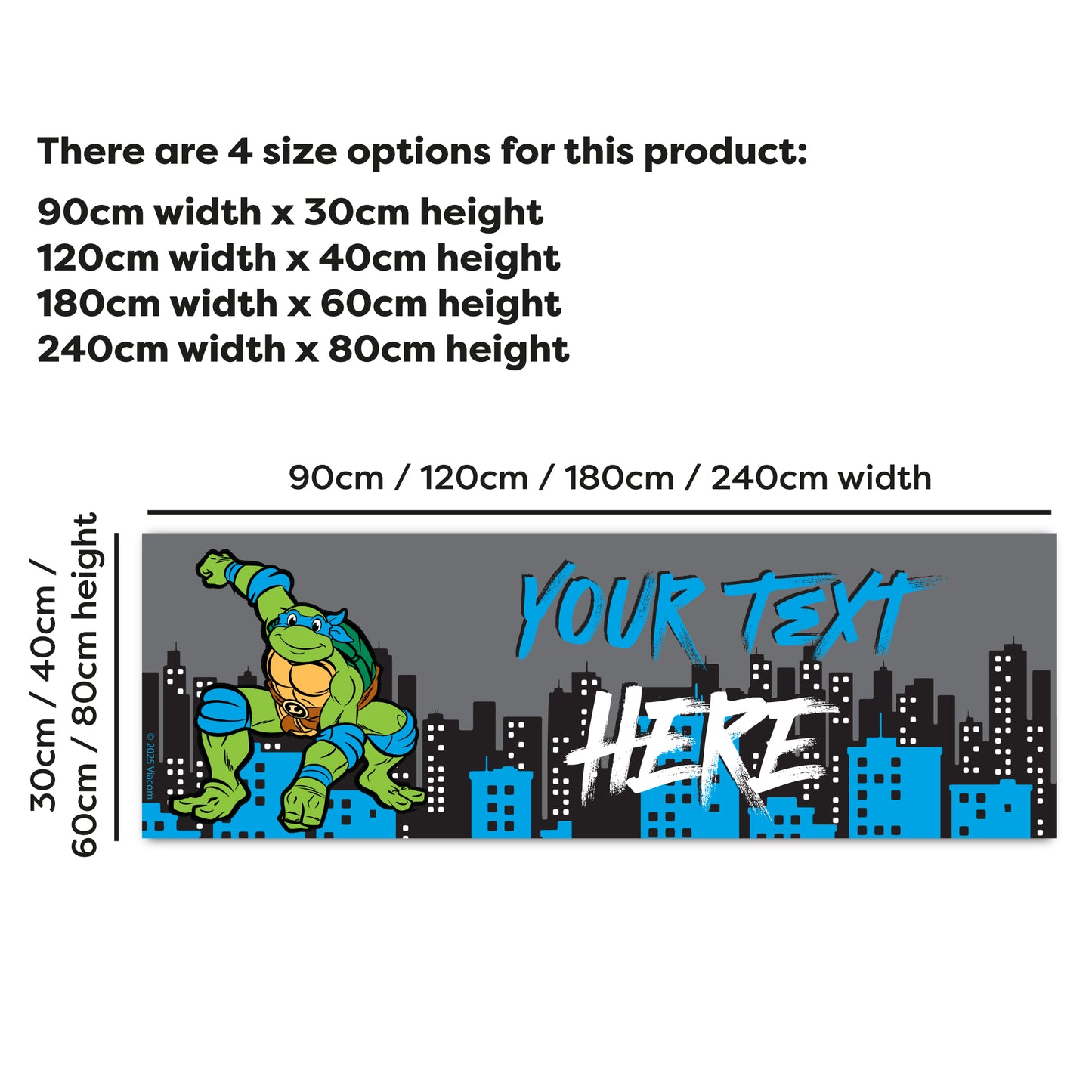 Teenage Mutant Ninja Turtles Birthday - Leo Personalised Banner Wall Sticker