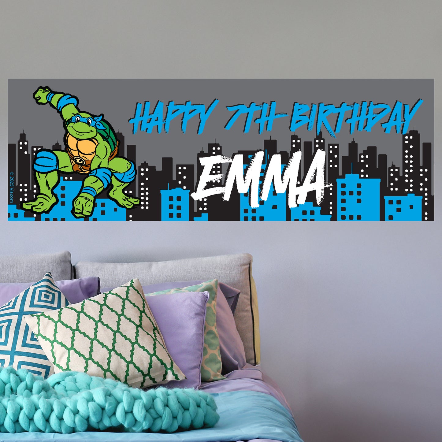 Teenage Mutant Ninja Turtles Birthday - Leo Personalised Banner Wall Sticker