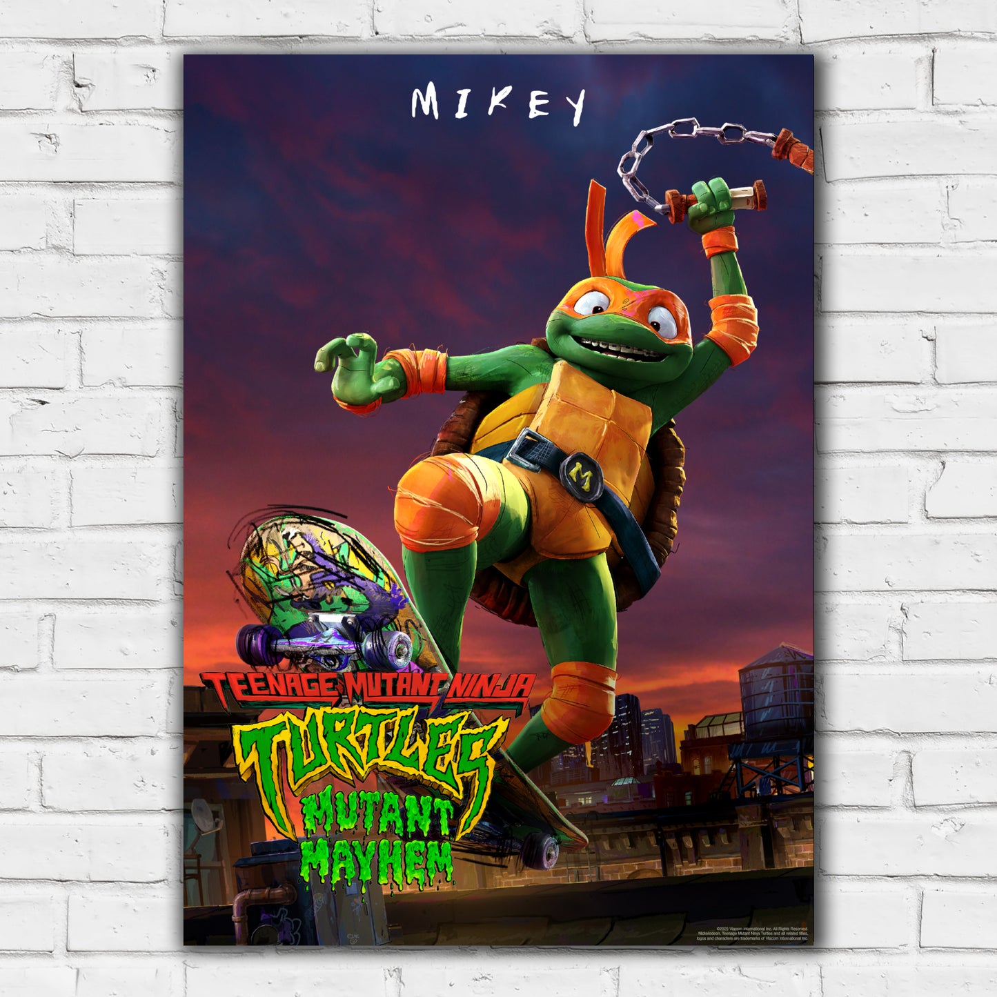Teenage Mutant Ninja Turtles Print - Mikey Mutant Mayhem Poster TMNT Wall Art