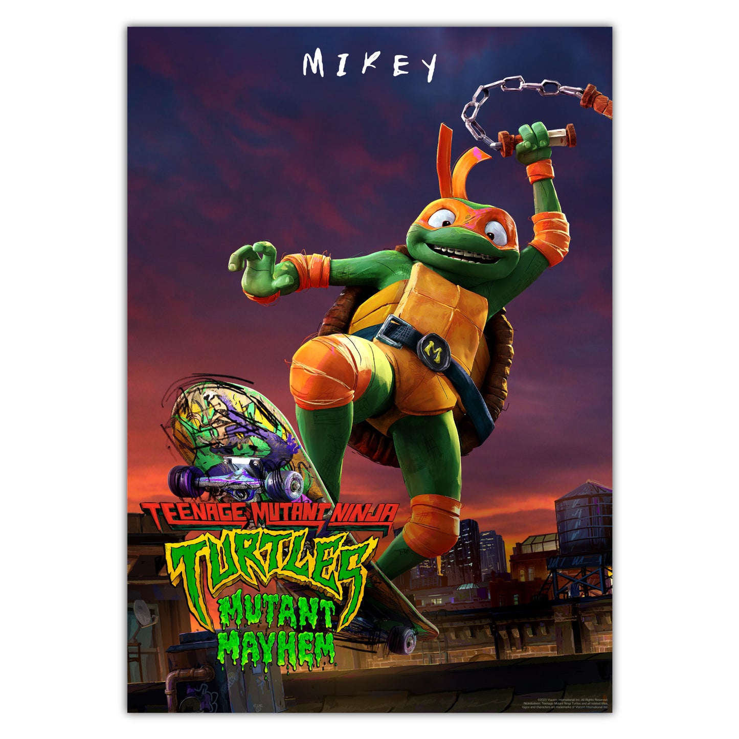 Teenage Mutant Ninja Turtles Print - Mikey Mutant Mayhem Poster TMNT Wall Art