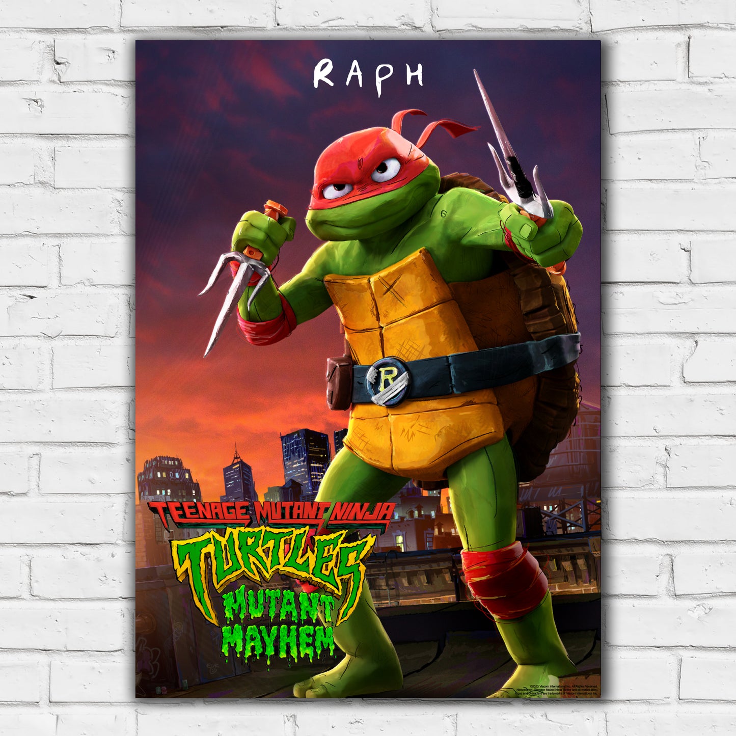 Teenage Mutant Ninja Turtles Print - Raph Mutant Mayhem Poster TMNT Wall Art