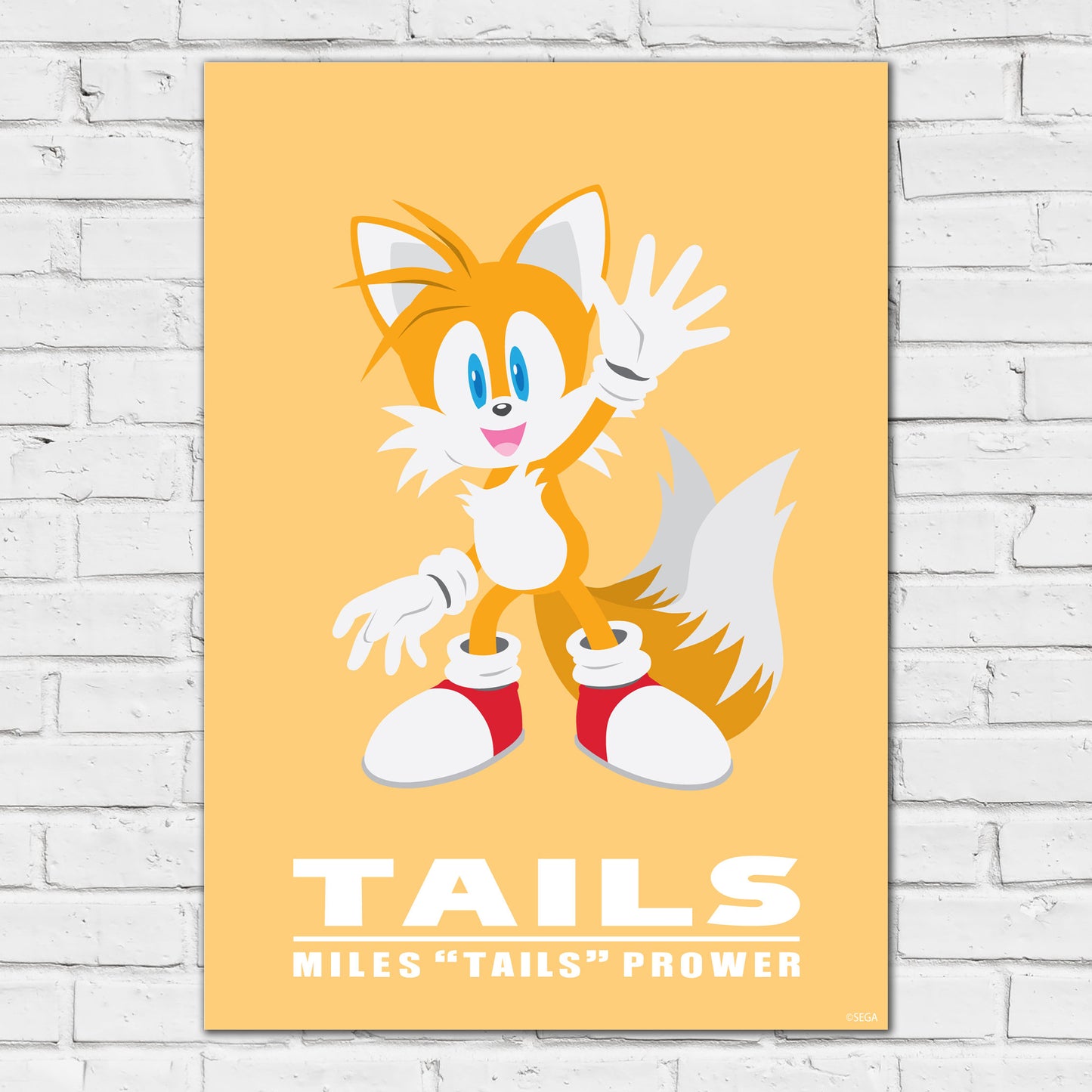 Sonic The Hedgehog Print - Tails Colour Block Poster Wall Art