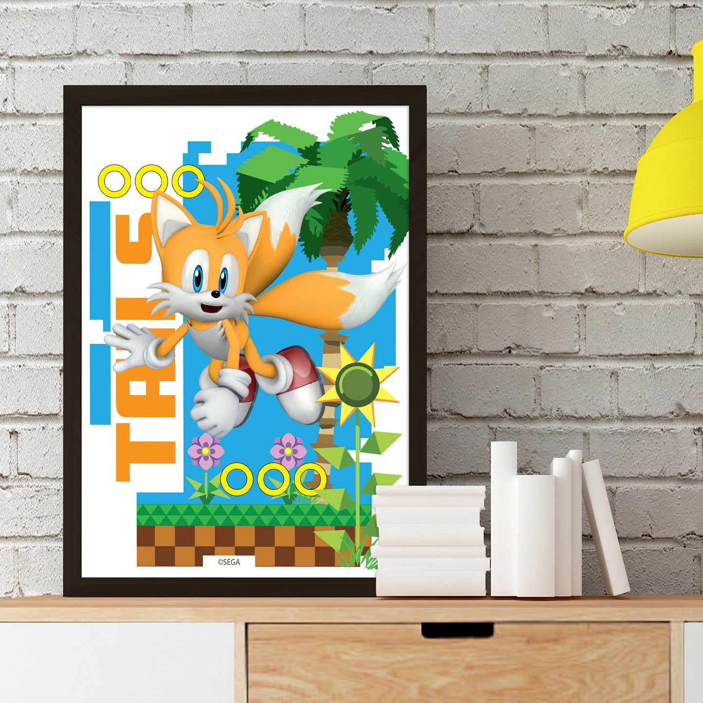 Sonic The Hedgehog Print - Tails Green Hill Zone Graphic Poster Wall Art