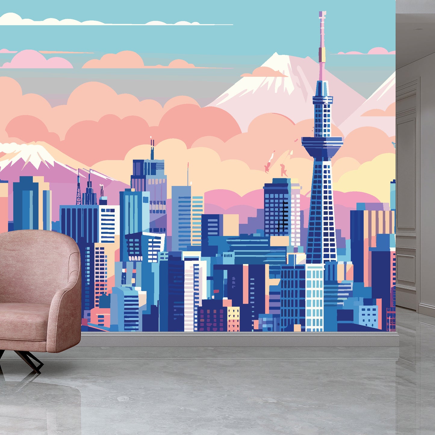 Tokyo Skyline Full Wall Mural