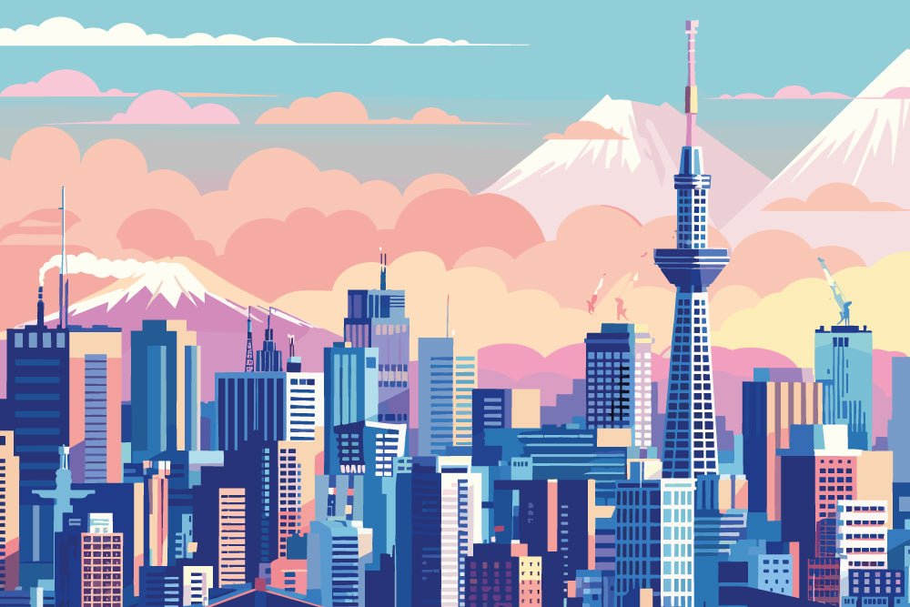 Tokyo Skyline Full Wall Mural