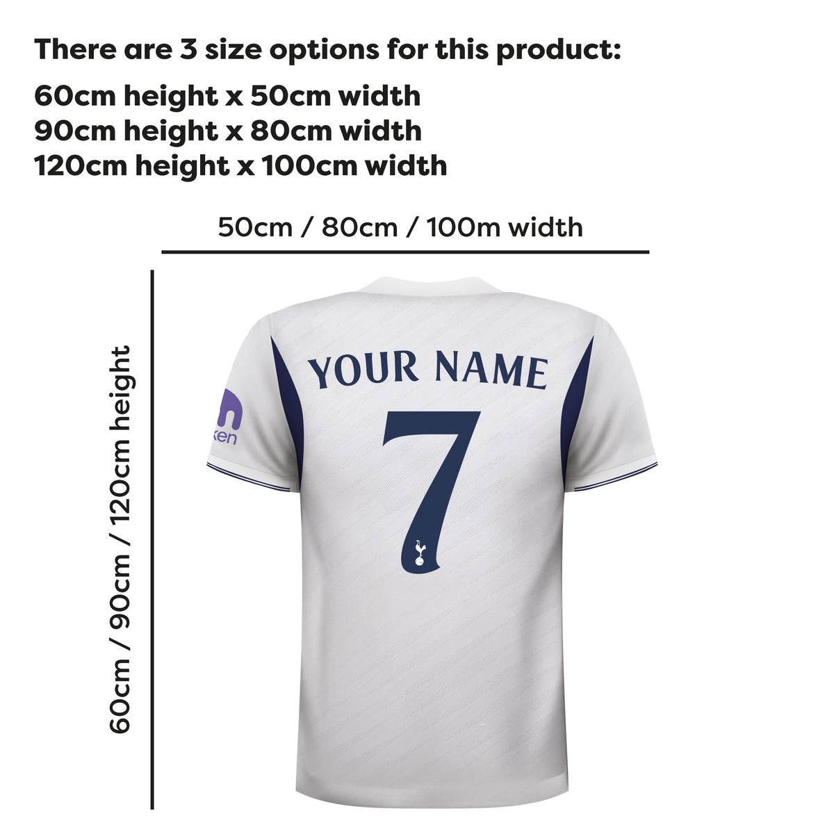 Tottenham Hotspur Football Club - Personalised Football Shirt Wall Sticker 26/27