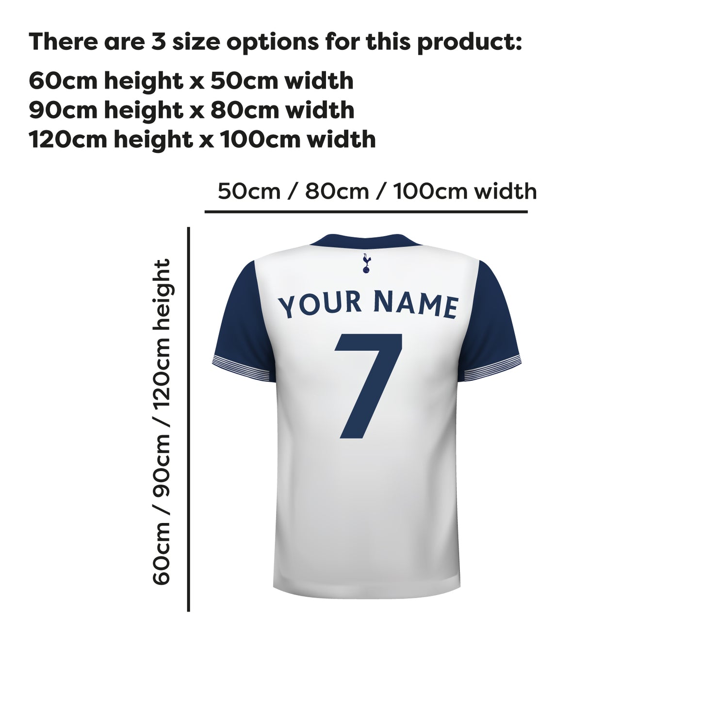 Tottenham Hotspur Football Club - Personalised Football Shirt Wall Sticker 24/25