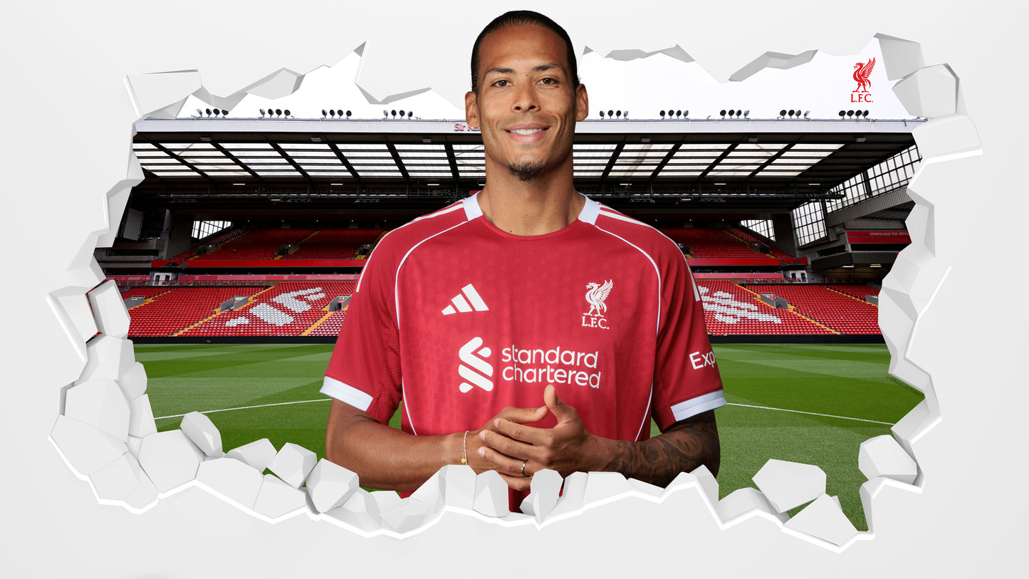 Liverpool FC Wall Sticker - Van Dijk 25/26 Broken Wall