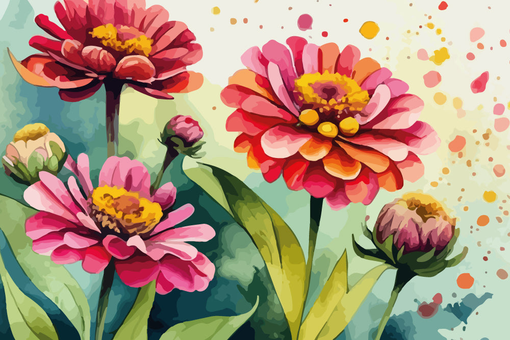 Vibrant Flowers Full Wall Mural