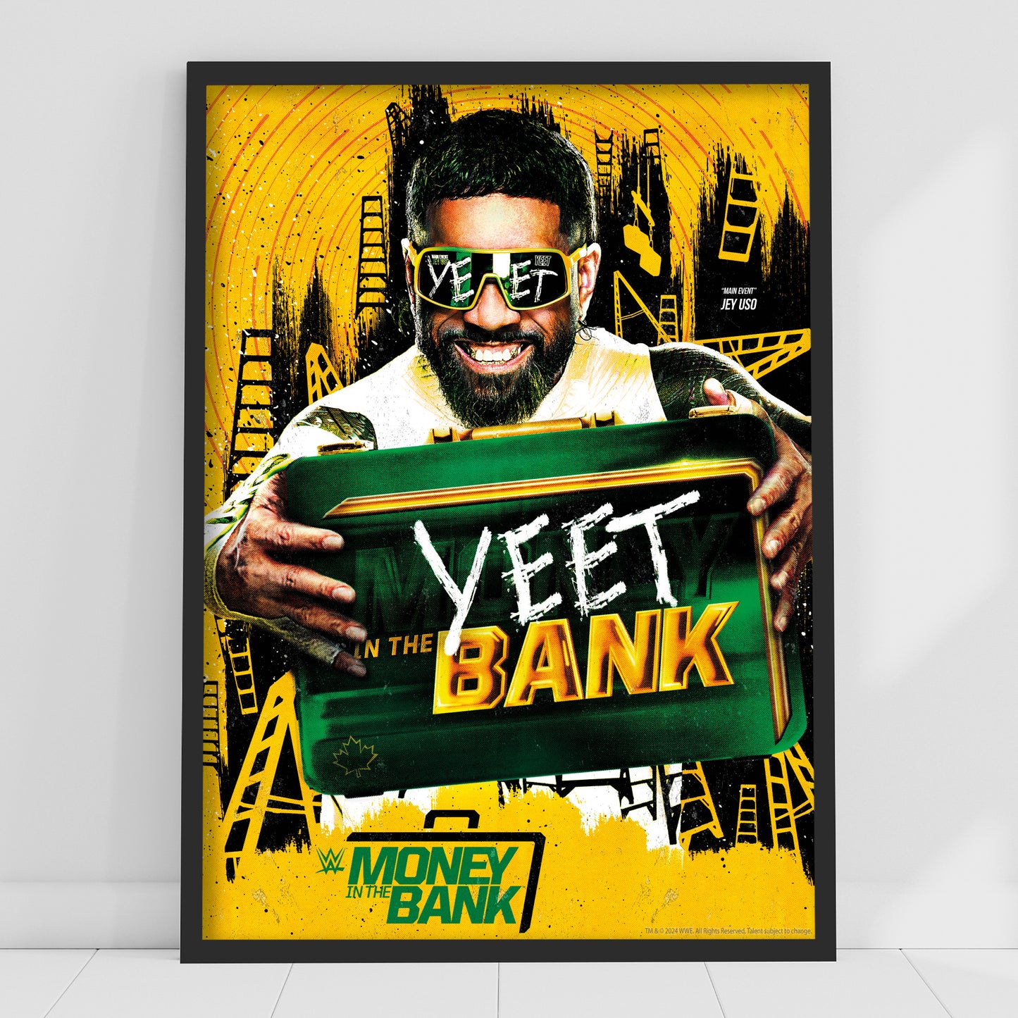 WWE Print - Money in the Bank Jey Uso Yeet Poster Wrestling Wall Art