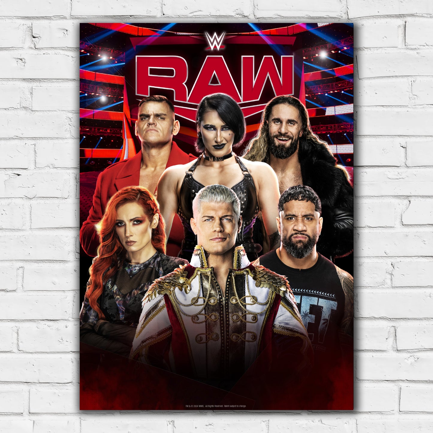 WWE Print - RAW Weekly Programming Poster Wall Art