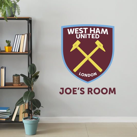 West Ham United Football Club - Hammers Crest with Personalised Name