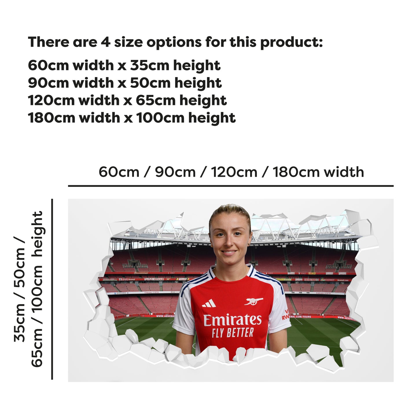 Arsenal FC - Leah Williamson 24/25 Broken Wall Sticker