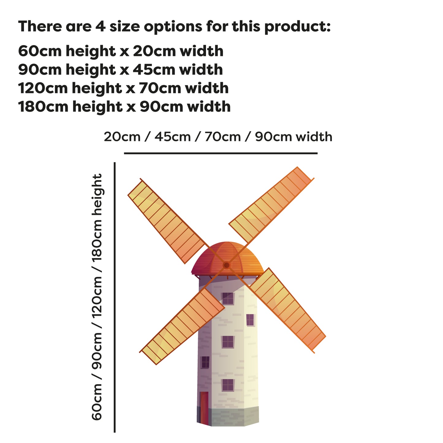 Living Room Wall Sticker - Windmill Decal Wall Art