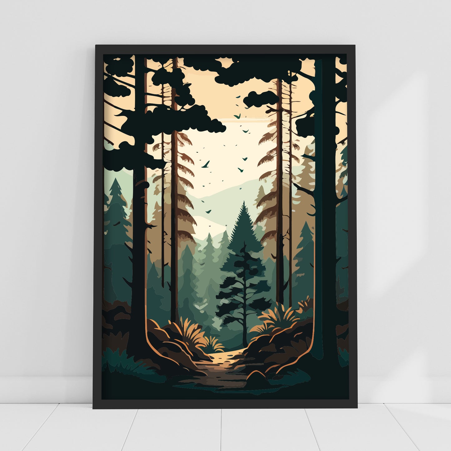 Woodland Print - Birds in the Forest Poster Wall Art
