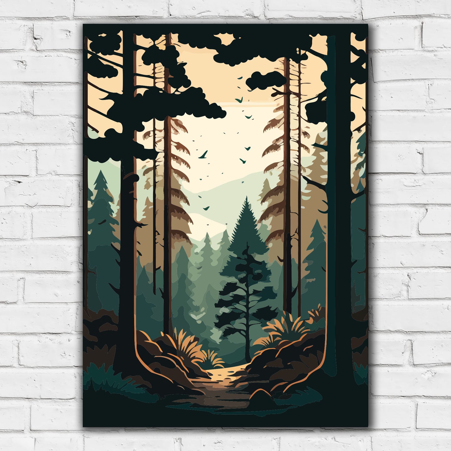 Woodland Print - Birds in the Forest Poster Wall Art