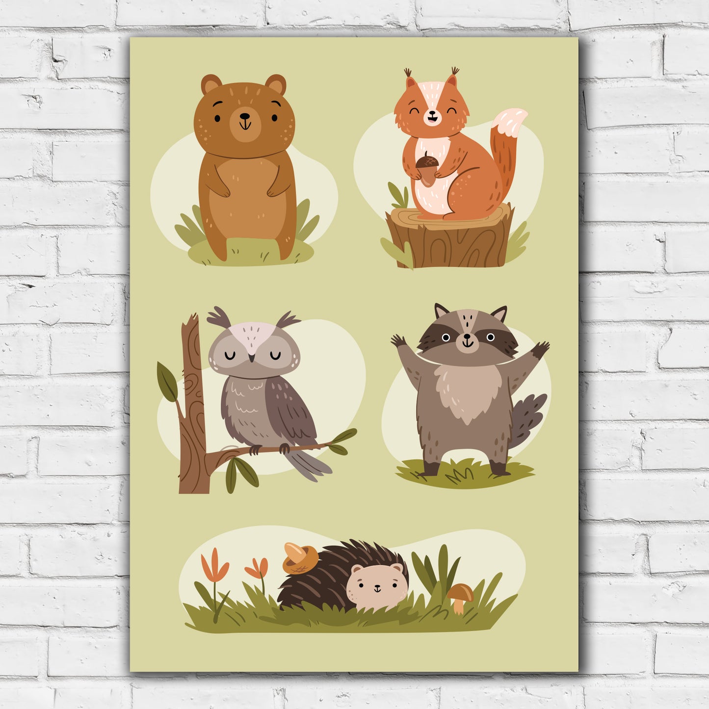 Woodland Print - Wild Forest Animals Poster Wall Art