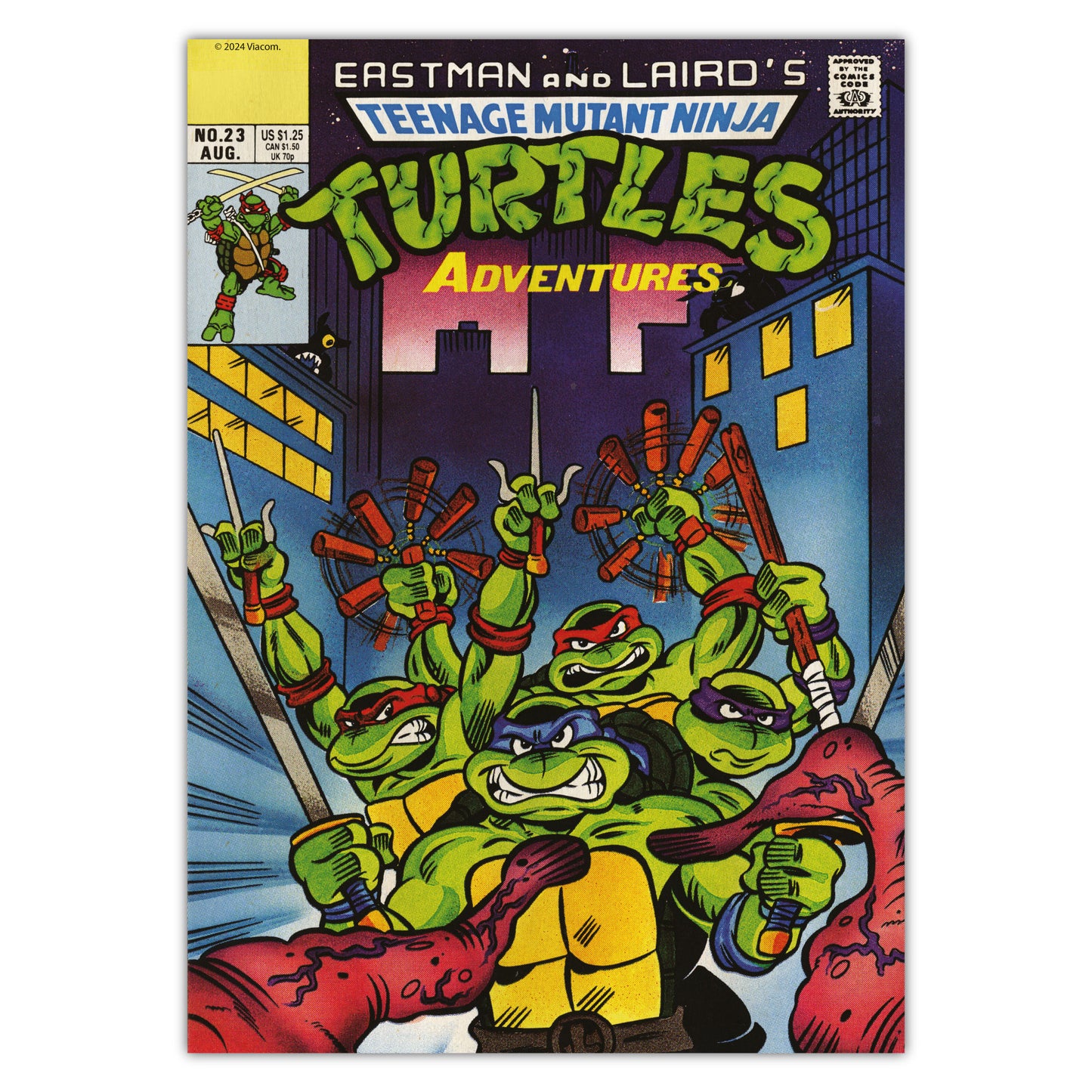 Teenage Mutant Ninja Turtles Print - Comic Cover No 23 Aug Poster World of TMNT Wall Art