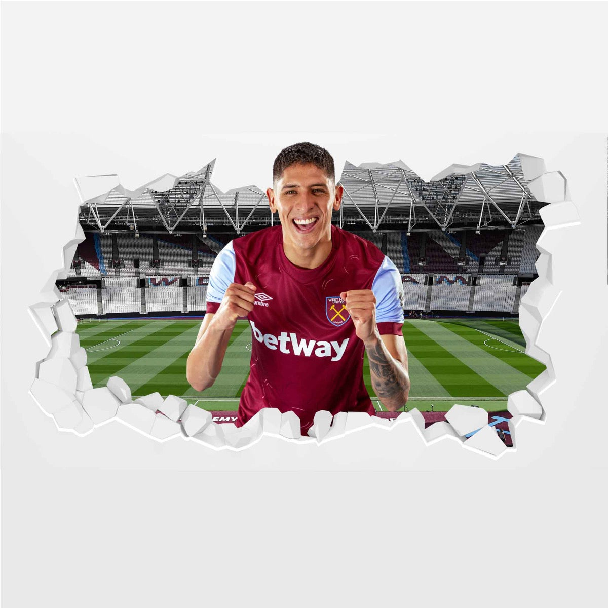 West Ham United Football Club - Alvarez 23/24 Broken Wall Sticker