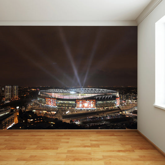 Arsenal Emirates Stadium Full Wall Mural - Outside Night Time View With Lights