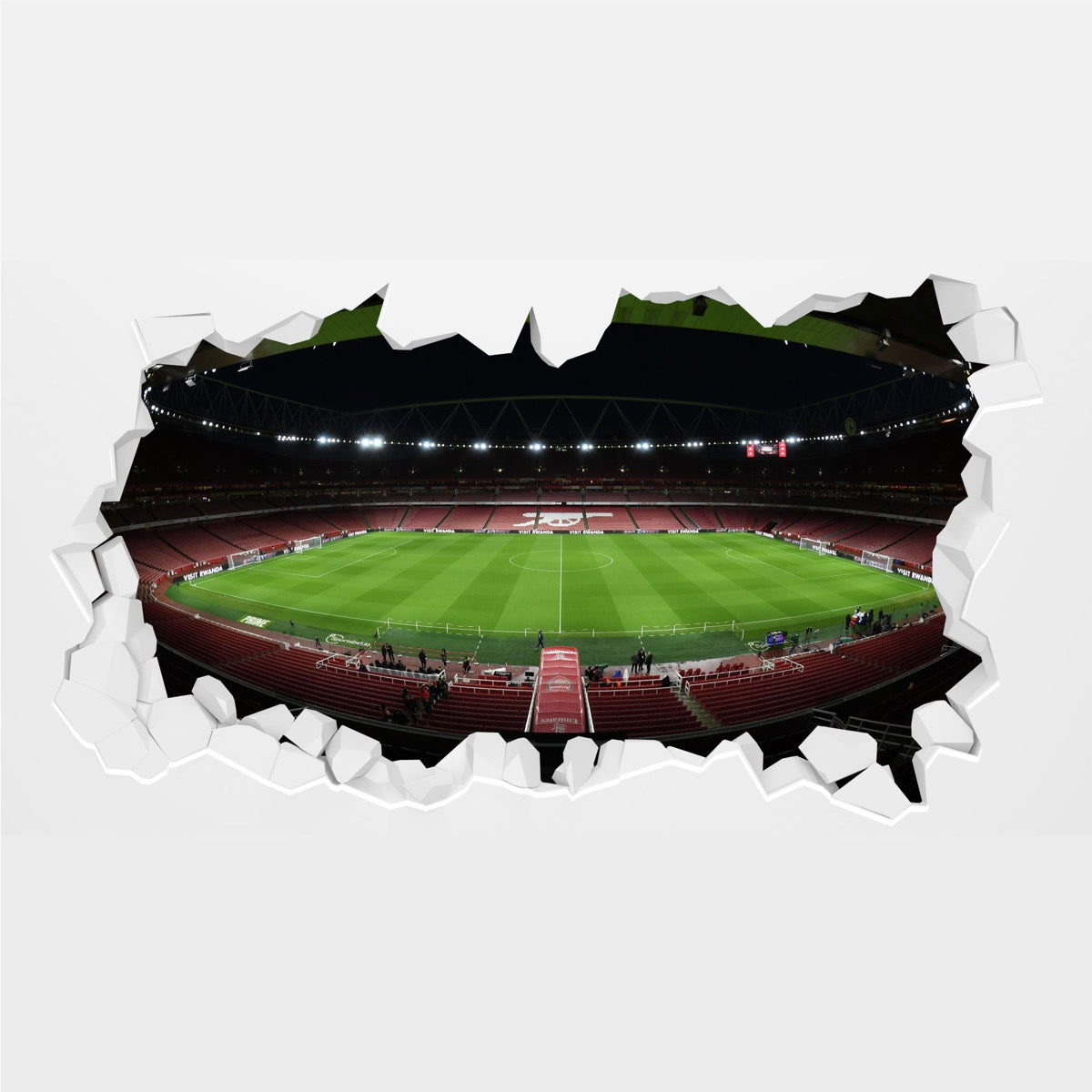 Arsenal FC - Stadium Night Time Before Game Broken Wall Sticker
