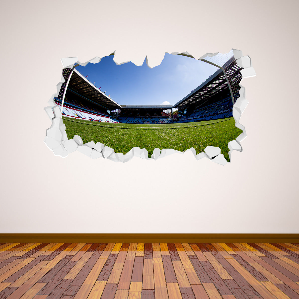 Aston Villa Broken Wall Stadium View From Goal Wall Sticker